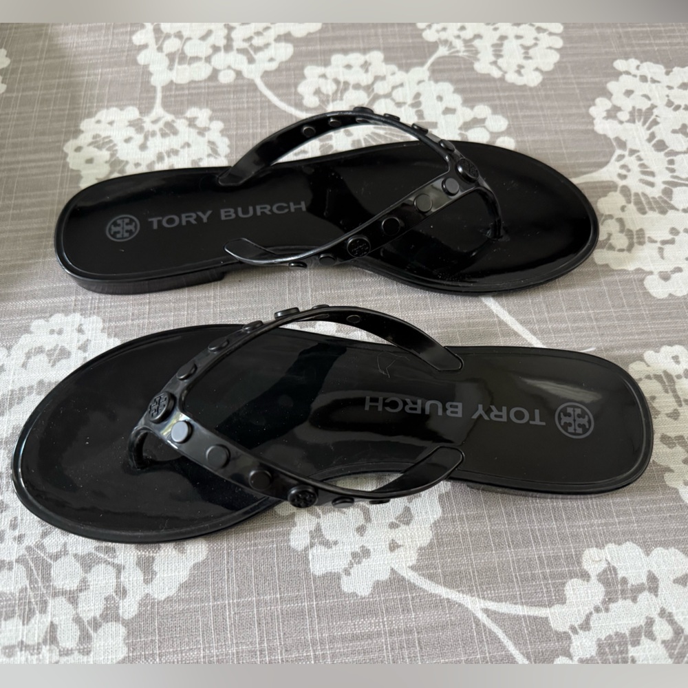 Tory Burch studded jelly flip flops